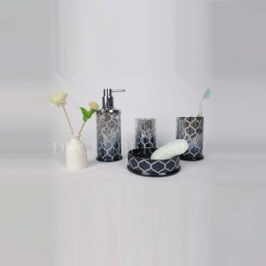 Set de accesorios de baño de vidrio