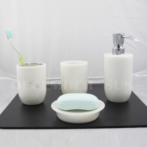 Set de baño de mármol blanco puro