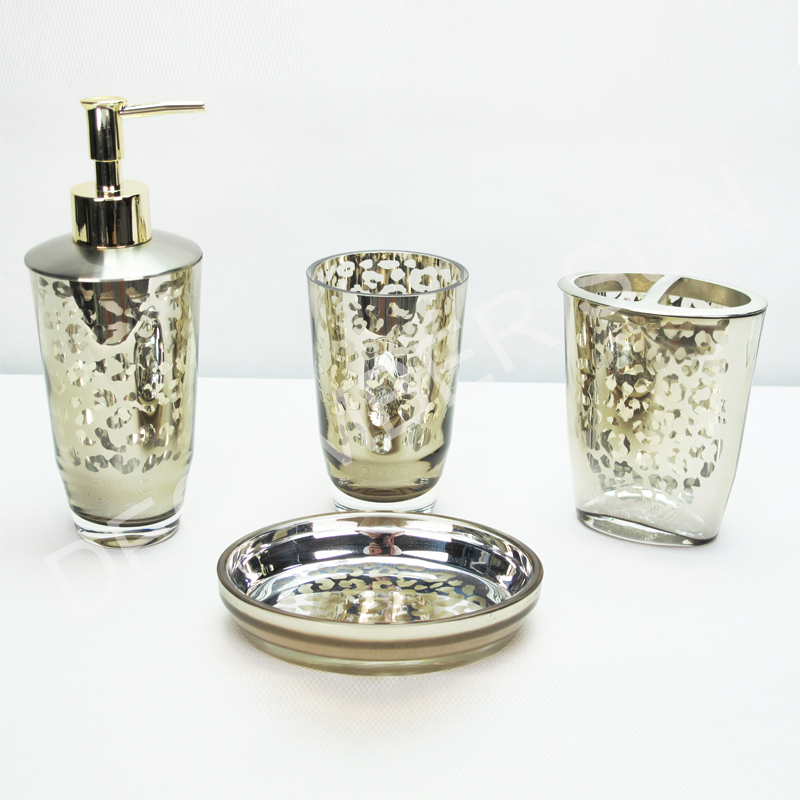 Set de accesorios de baño de vidrio de 4 piezas